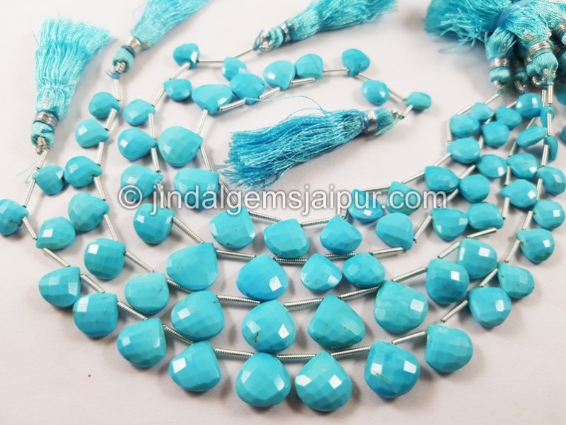 Sleeping Beauty Turquoise Faceted Heart Beads