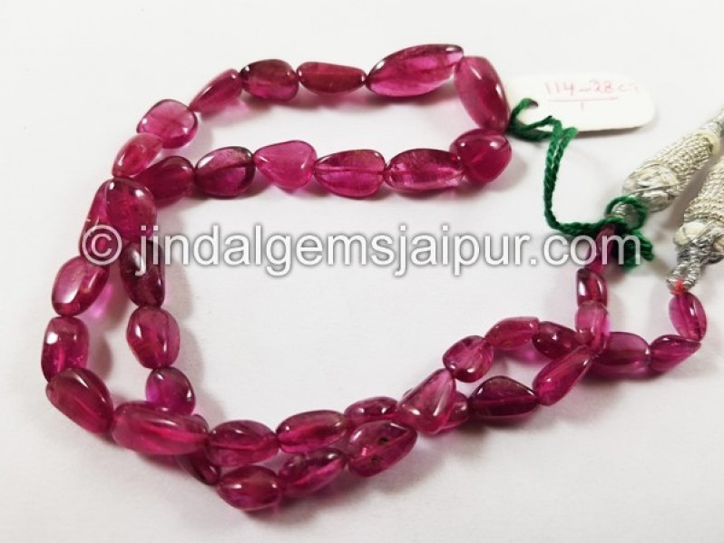 Rubellite Smooth Nugget Beads