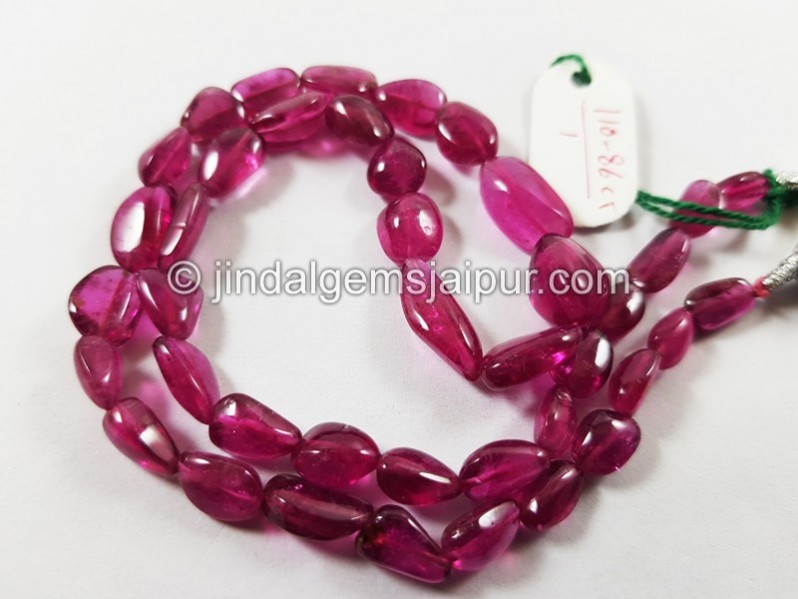 Rubellite Smooth Nugget Beads