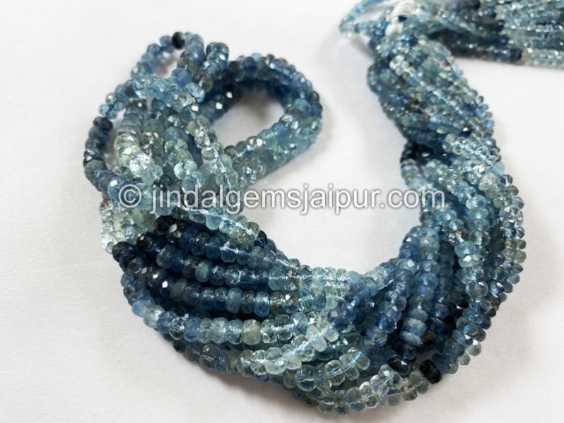 Santa Maria Aquamarine Shaded Faceted Roundelle Beads