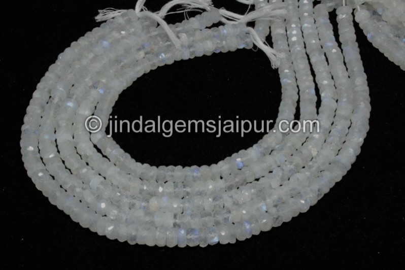 White Rainbow Far Faceted Roundelle Beads