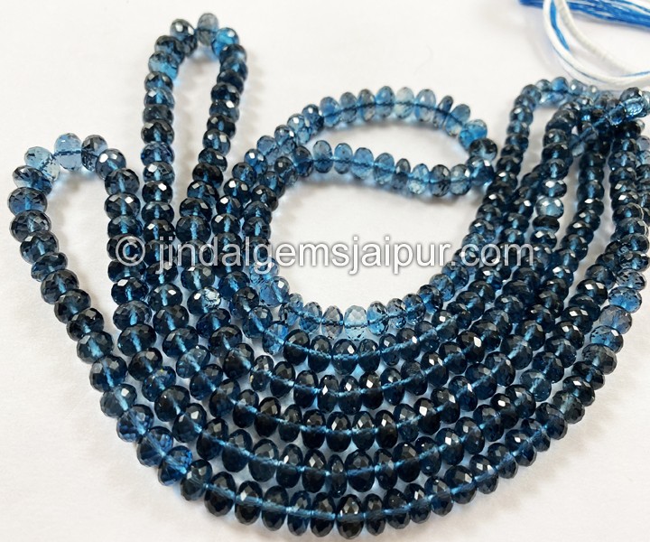 London Blue Topaz Far Faceted Roundelle Beads