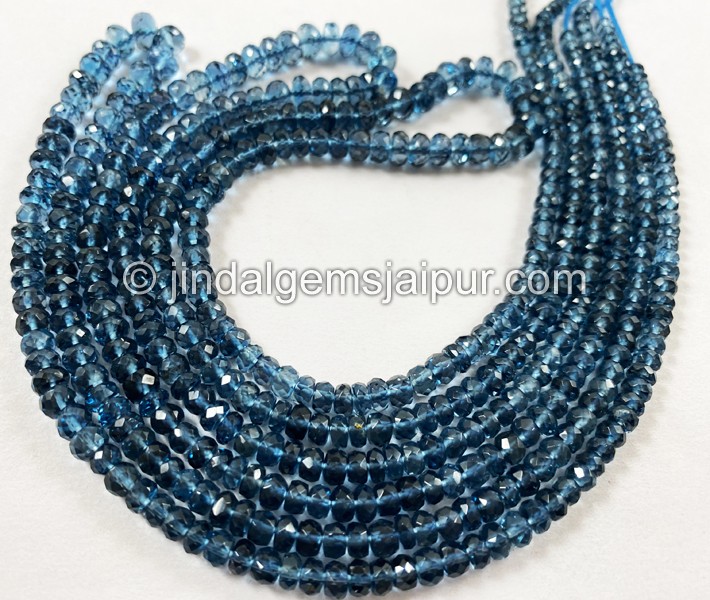 London Blue Topaz Far Faceted Roundelle Beads