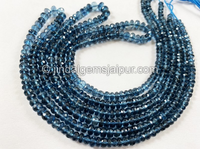 London Blue Topaz  Faceted Roundelle Beads