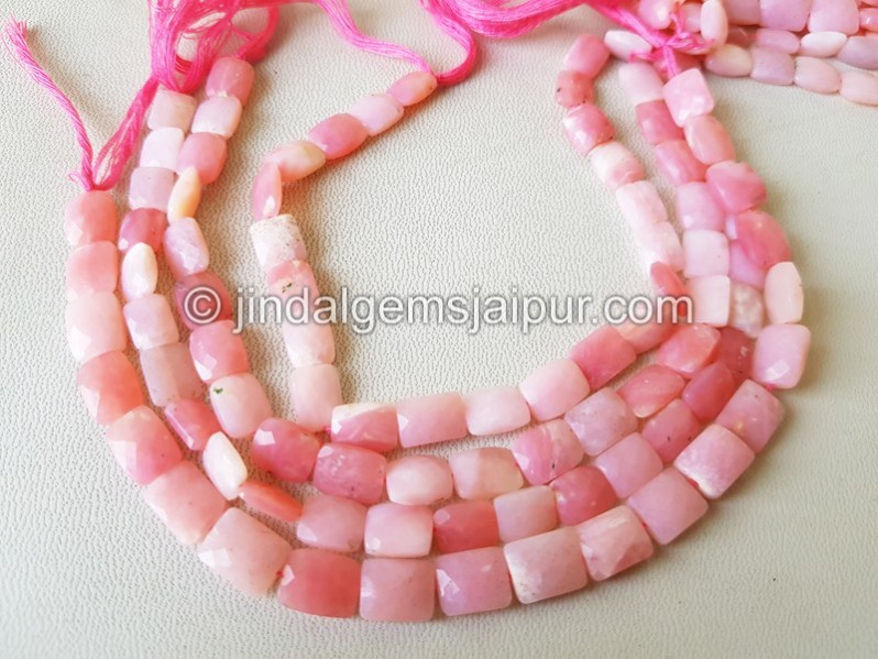 Pink Opal Faceted Chicklet Beads
