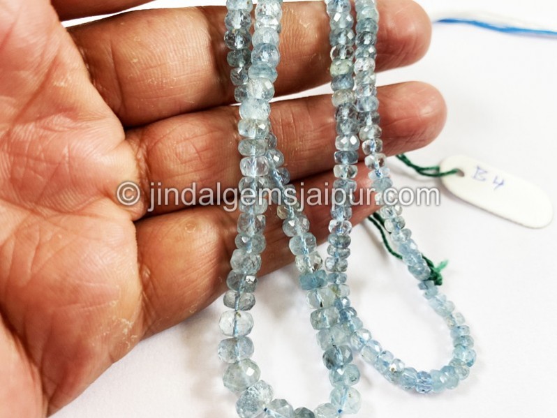 Aquamarine Faceted Roundelle Beads