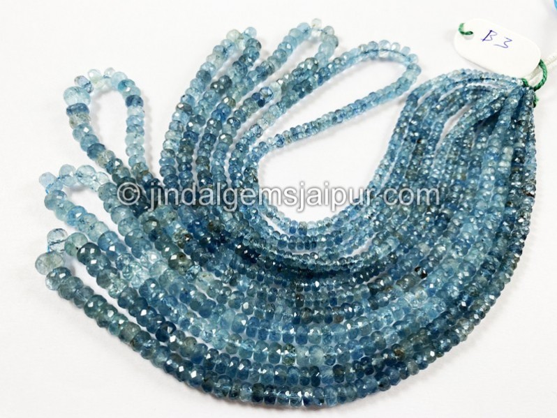 Santa Maria Milky Aquamarine Faceted Roundelle Beads