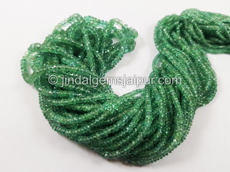 Emerald Faceted Roundelle Beads