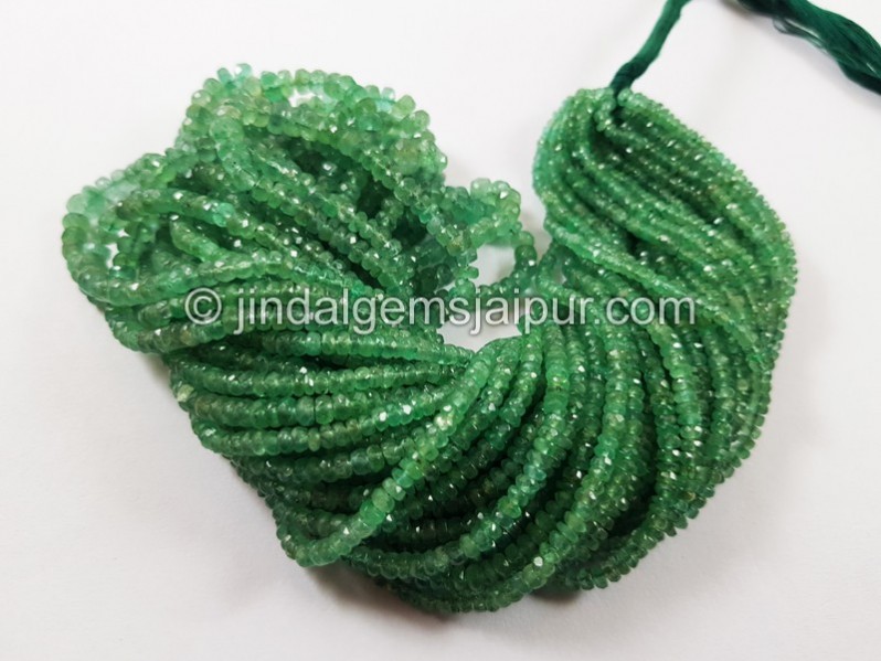 Emerald Faceted Roundelle Beads