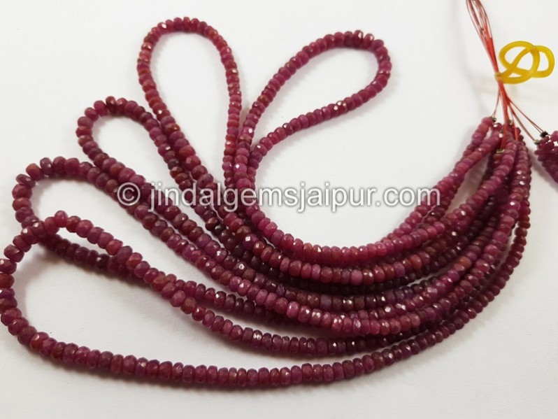 Natural Ruby Faceted Roundelle Beads