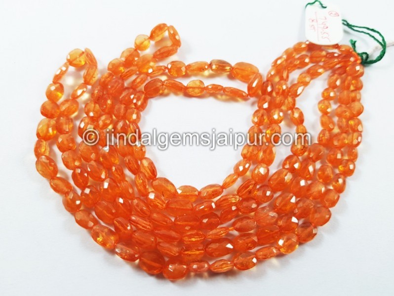 Mandarin Garnet Faceted Oval Beads