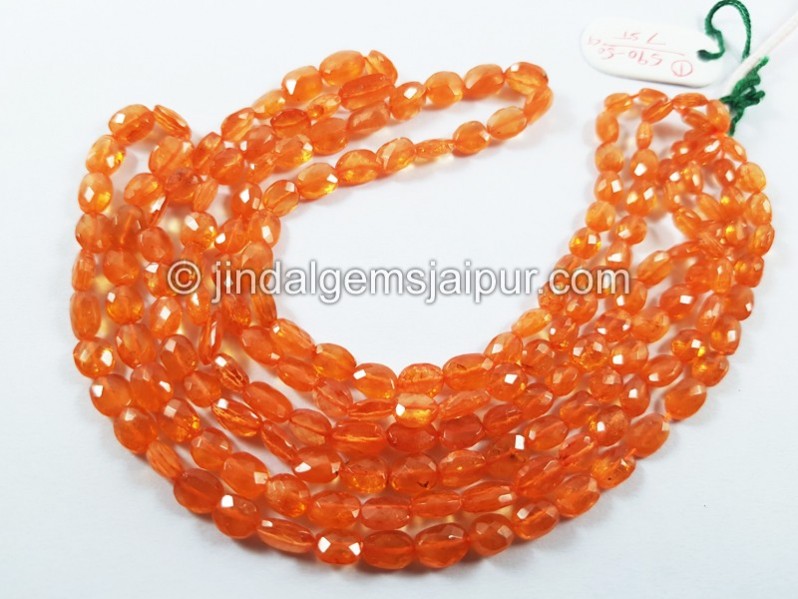 Mandarin Garnet Faceted Oval Beads