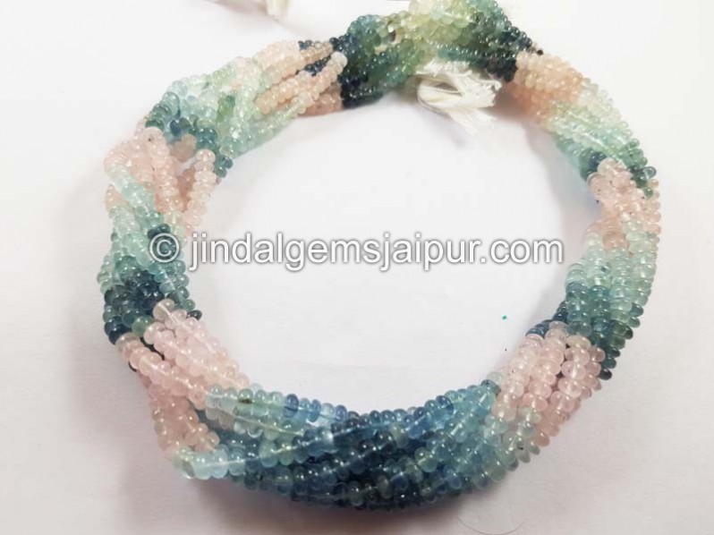 Multi Milky Aquamarine Smooth Roundelle Beads