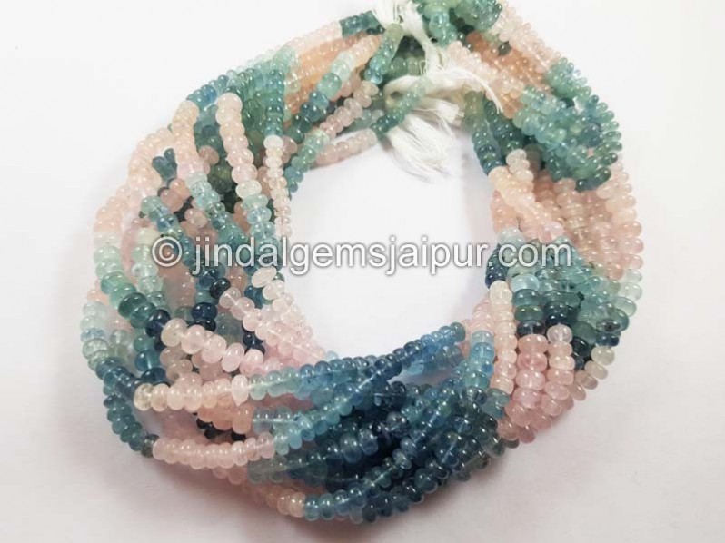 Multi Milky Aquamarine Smooth Roundelle Beads