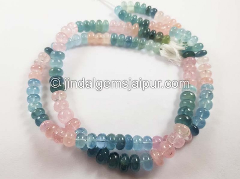 Multi Milky Aquamarine Far Smooth Roundelle Beads