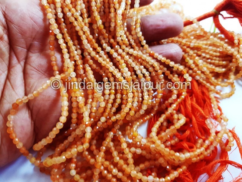 Carnelian Micro Cut Round Beads