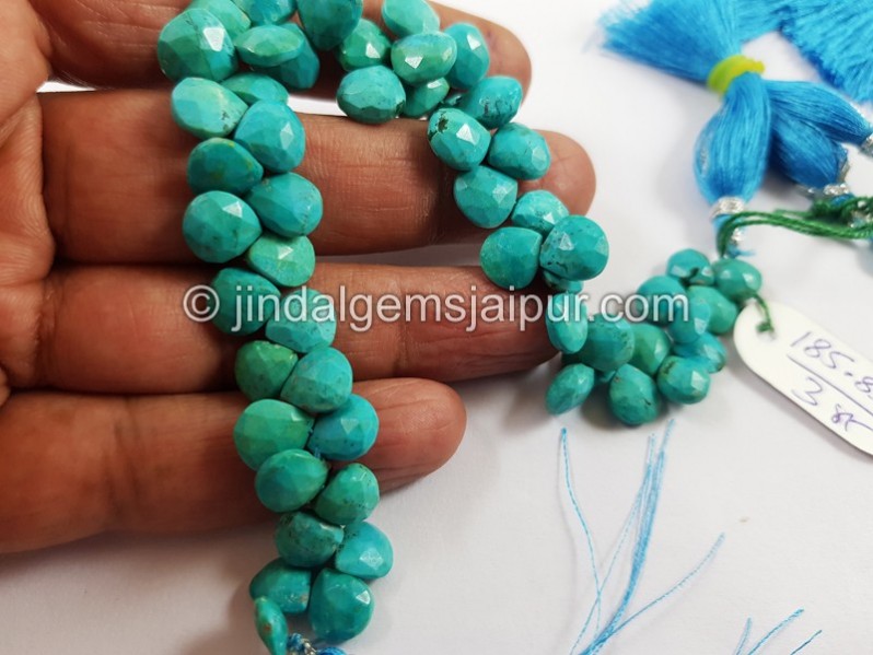 Sky Blue Chrysocolla Faceted Heart Beads