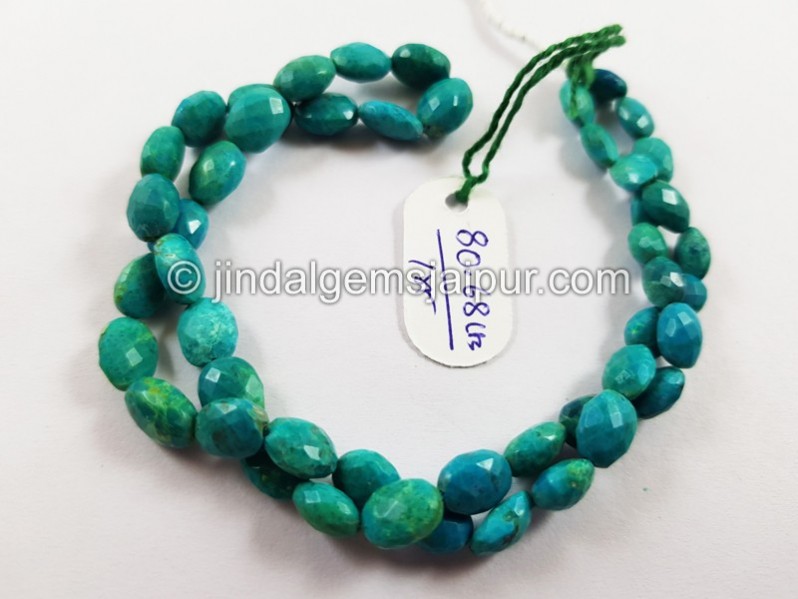 Blue Chrysocolla Faceted Oval Beads