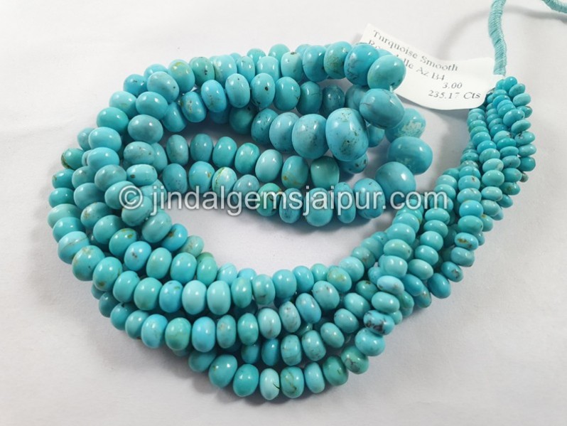 Arizona Turquoise Smooth Roundelle Shape Beads