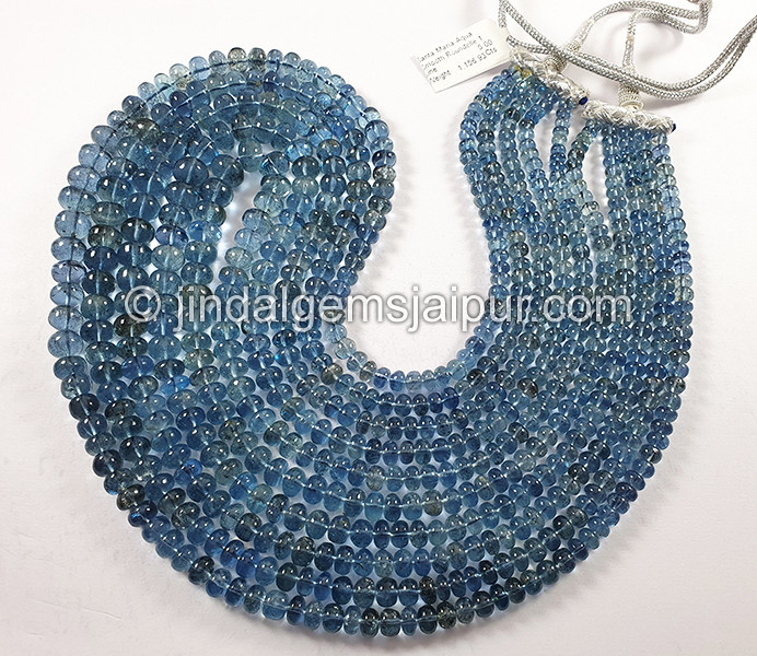 Santa Maria Aquamarine Smooth Roundelle Beads