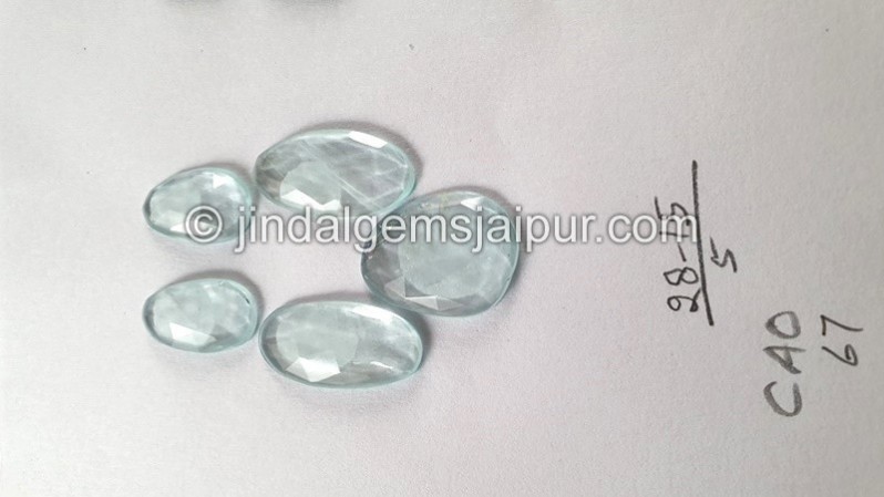 Milky Aquamarine Rose Cut Slices -- DEAQMA144