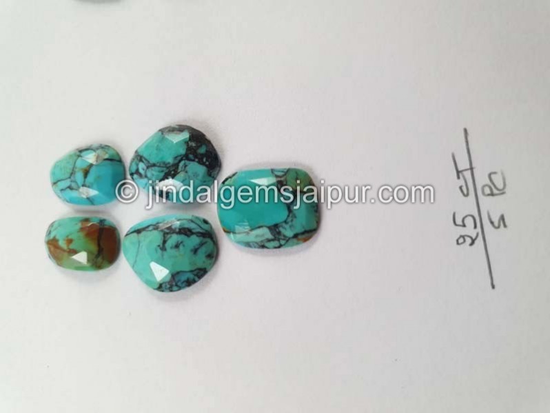 Black Spiderweb Turquoise Rose Cut Slices