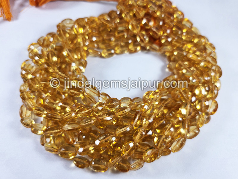 Citrine Faceted Oval Shape Beads