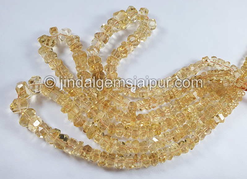 Light Citrine Faceted Irregular Roundelle Beads