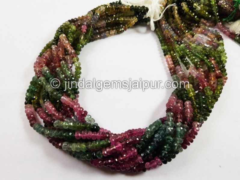 Tourmaline Faceted Roundelle Beads