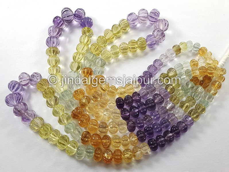 Mix Quartz Carved Pumpkin Shape Big Beads