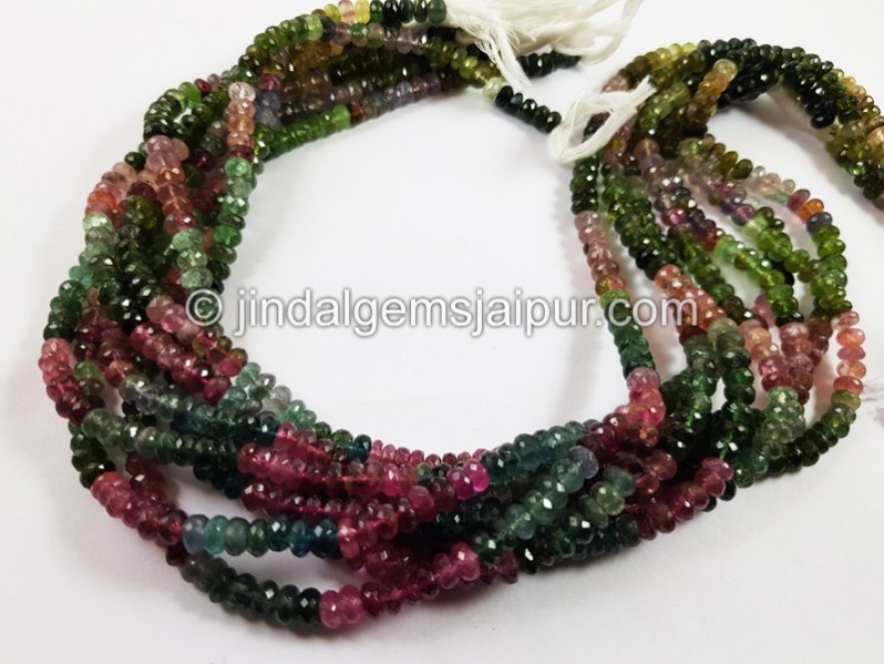 Tourmaline Faceted Roundelle Beads
