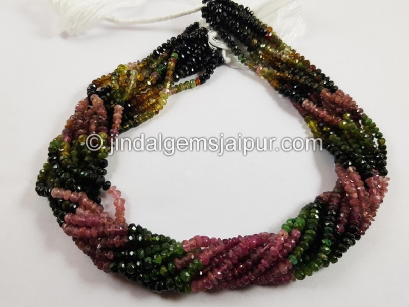 Tourmaline Chrome Faceted Roundelle Beads