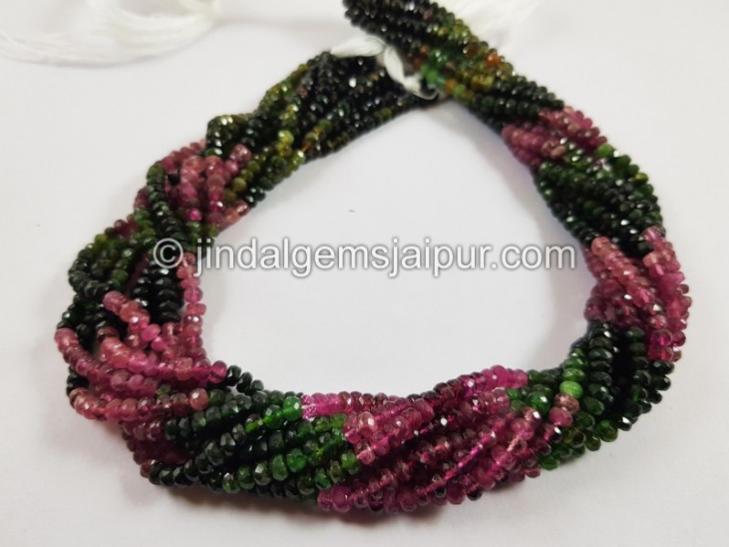 Tourmaline Chrome Faceted Roundelle Beads