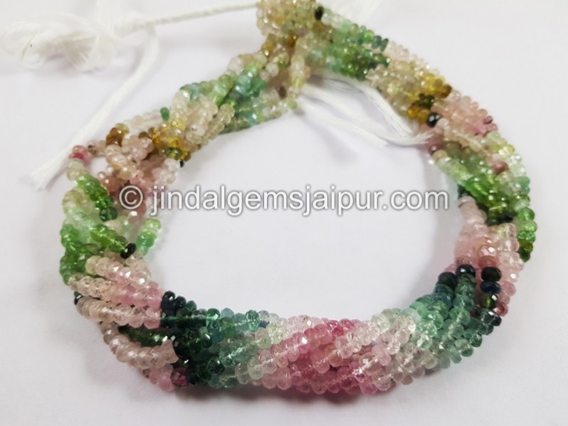 Afghan Tourmaline Faceted Roundelle Beads