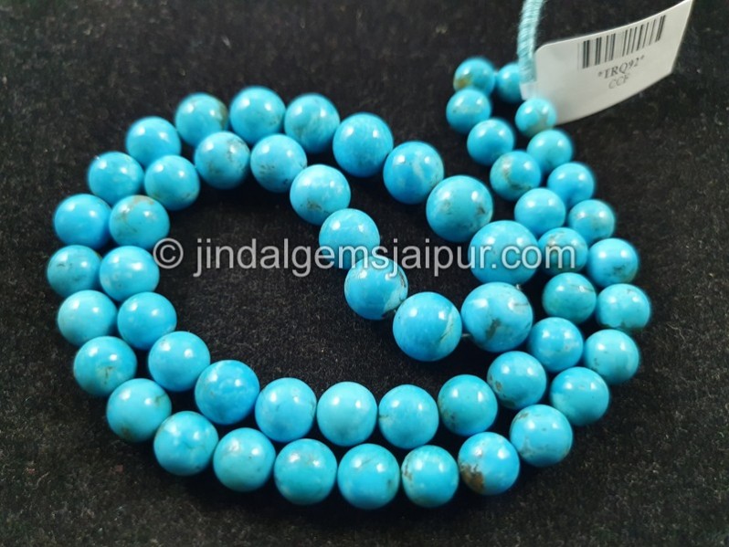 Sleeping Beauty Turquoise Far Smooth Round Beads