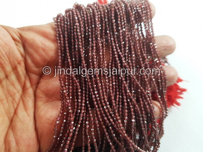 Garnet Micro Cut Round Beads