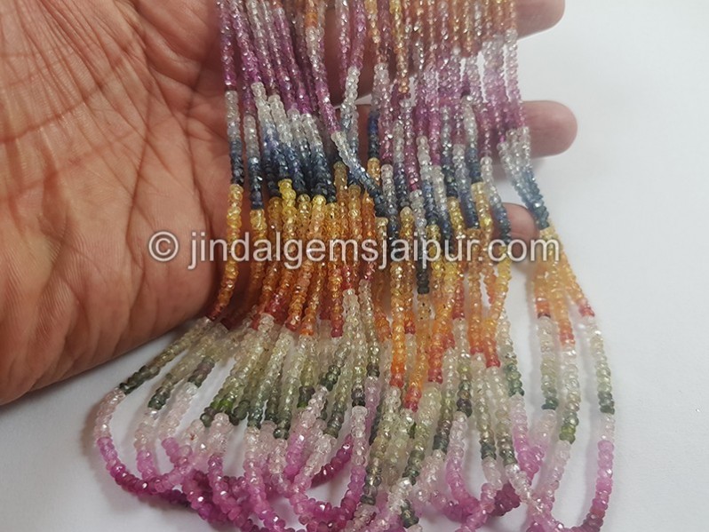 Multi Sapphire Faceted Roundelle Beads