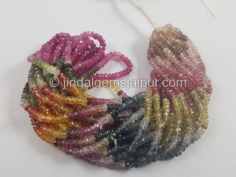 Multi Sapphire Faceted Roundelle Beads
