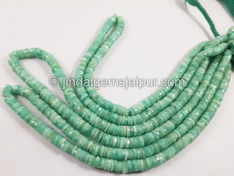 Amazonite Faceted Tyre Beads
