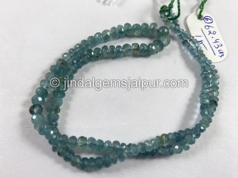 Paraiba Blue Tourmaline Faceted Roundelle Beads