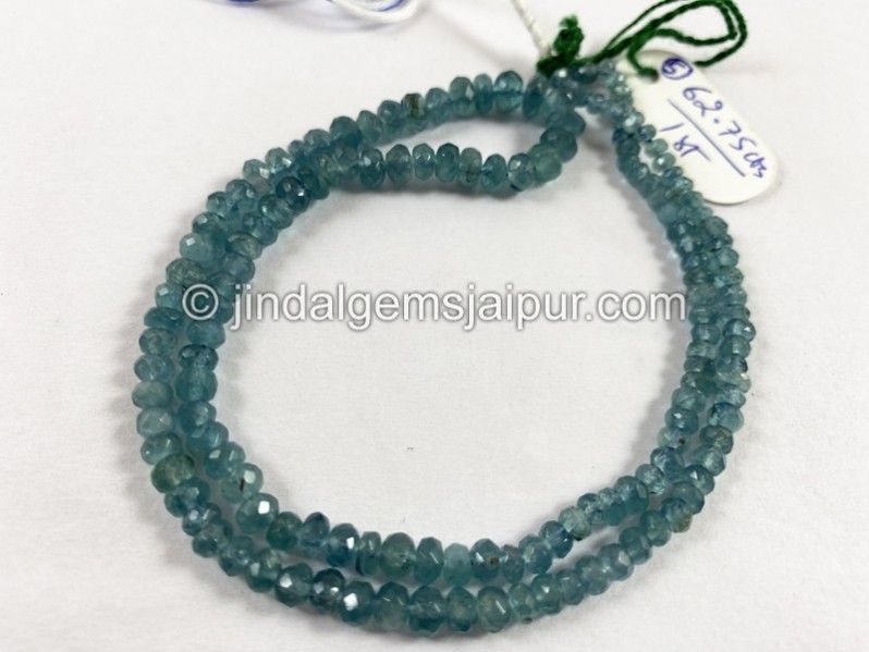 Paraiba Blue Tourmaline Faceted Roundelle Beads