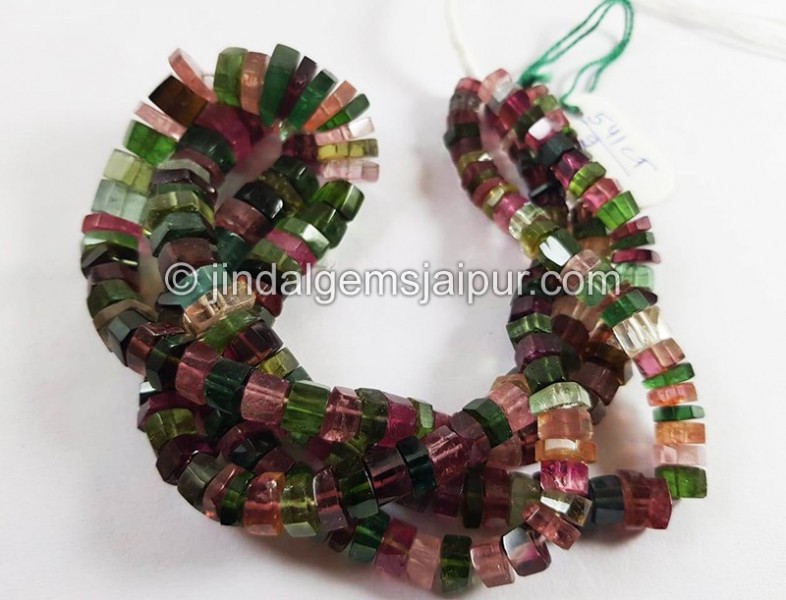 Tourmaline Far Step Cut Roundelle Beads