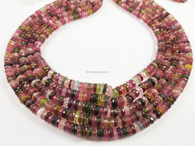 Tourmaline Far Faceted Tyre Beads