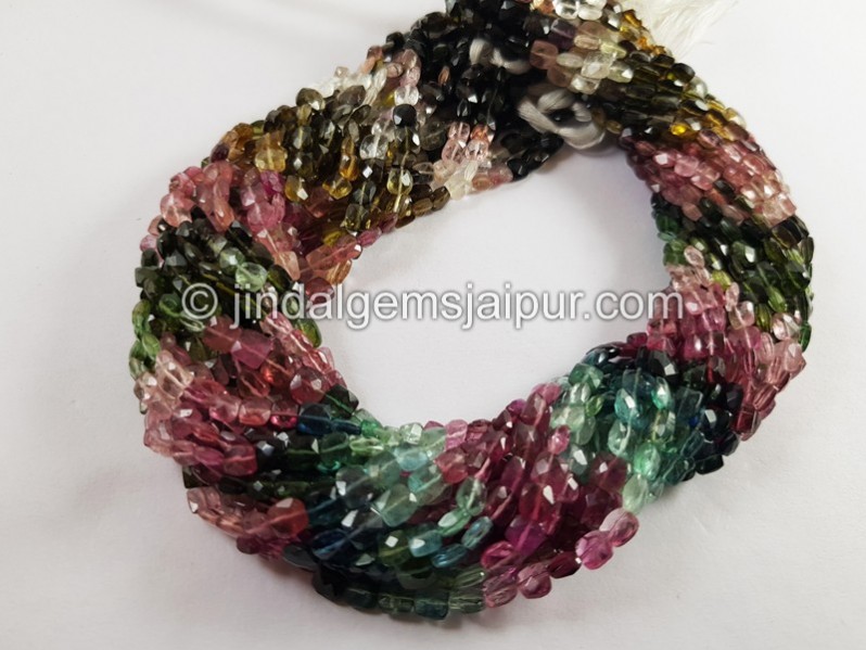Tourmaline Faceted Cushion Beads