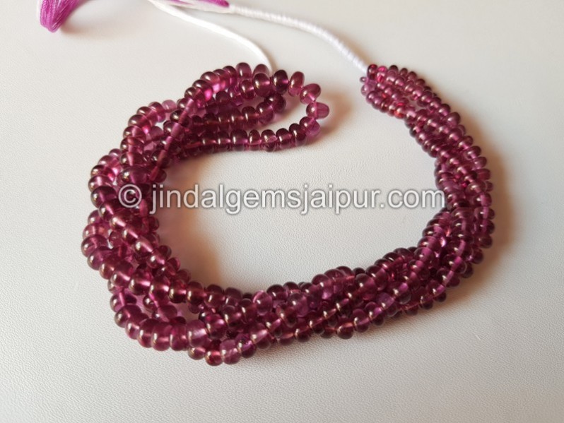 Purple Rhodolite Garnet Smooth Roundelle Beads