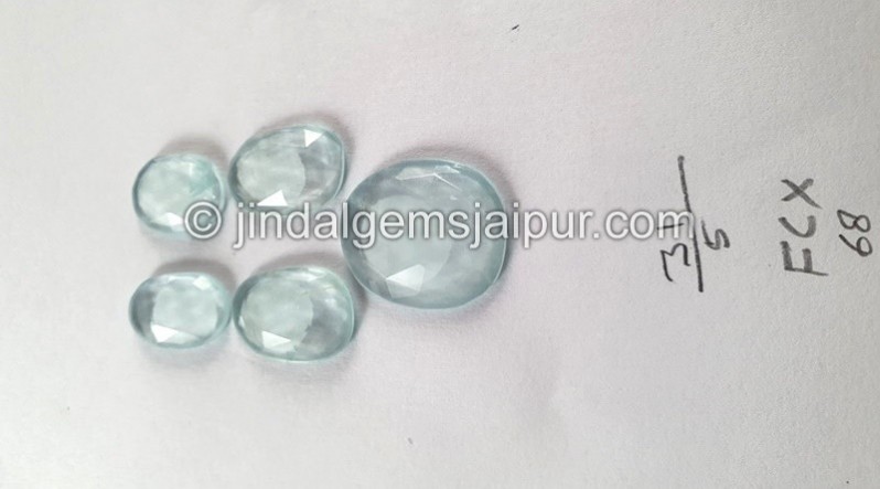 Milky Aquamarine Rose Cut Slices