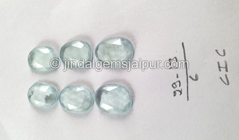 Milky Aquamarine Rose Cut Slices -- DEAQMA140