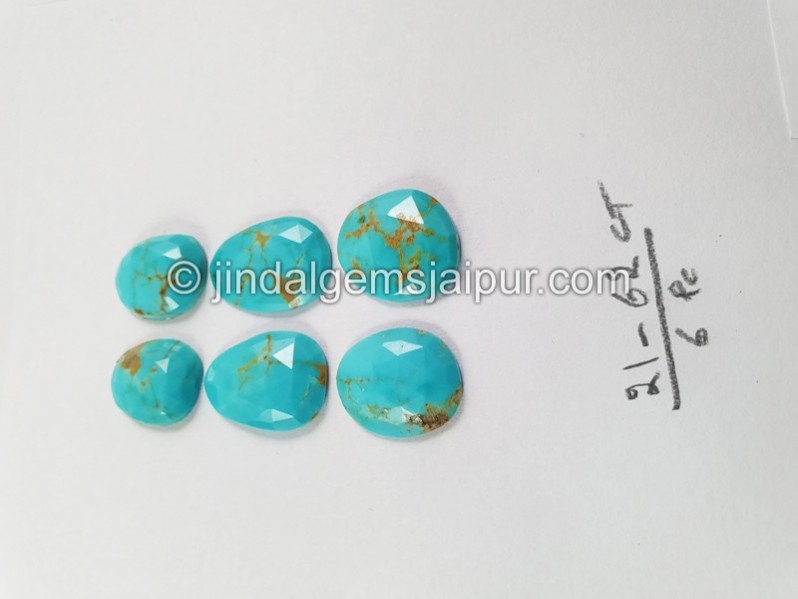 Golden Spiderweb Turquoise Rose Cut Slices