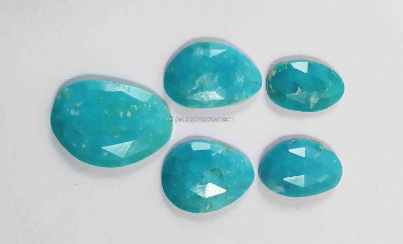 Turquoise Rose cut Slices
