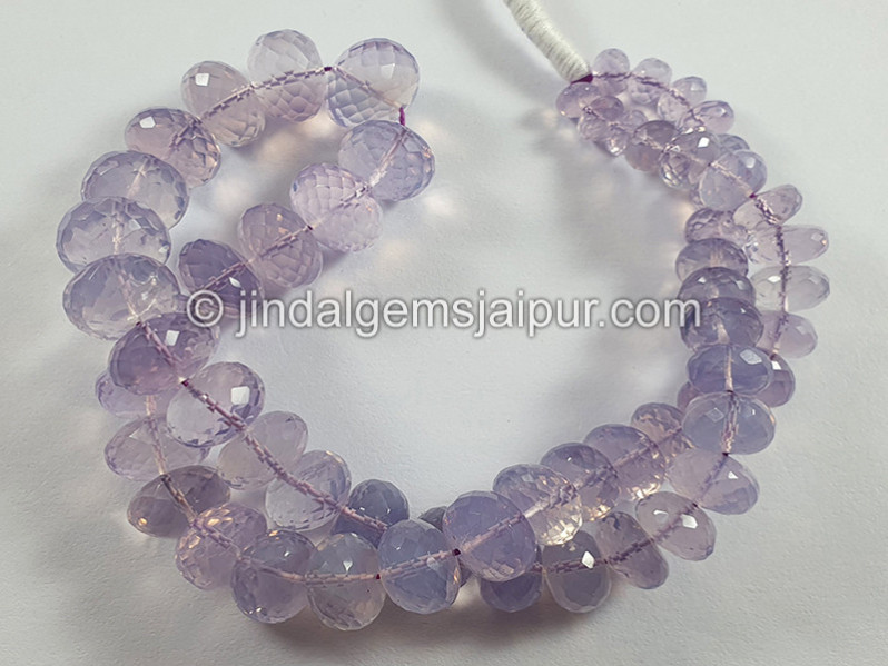 Scorolite Or Lavender Quartz Faceted Roundelle Shape Beads